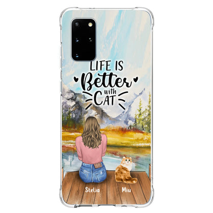 Custom Personalized Cat Mom Phone Case - Gifts For Cat Lovers With Upto 4 Cats - Home Is Where The Paws Are - Case For iPhone, Samsung