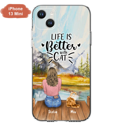 Custom Personalized Cat Mom Phone Case - Gifts For Cat Lovers With Upto 4 Cats - Home Is Where The Paws Are - Case For iPhone, Samsung