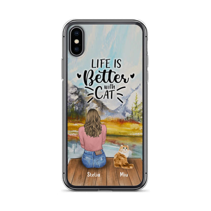 Custom Personalized Cat Mom Phone Case - Gifts For Cat Lovers With Upto 4 Cats - Home Is Where The Paws Are - Case For iPhone, Samsung