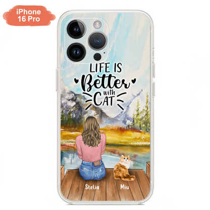 Custom Personalized Cat Mom Phone Case - Gifts For Cat Lovers With Upto 4 Cats - Home Is Where The Paws Are - Case For iPhone, Samsung
