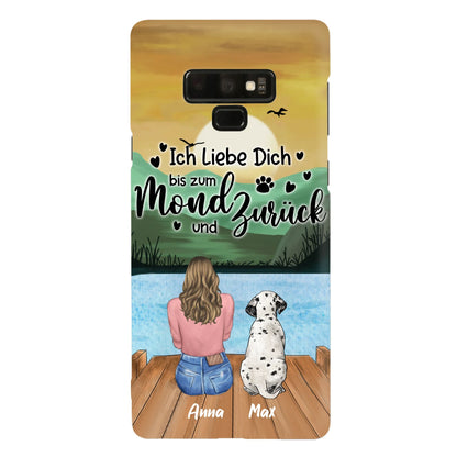 Custom Personalized Dog Mom Phone Case - Gifts For Dog Lover/ Mother's Day With Upto 5 Dogs - Ich Liebe Dich Bis Zum Mond Und Zurück - Case For iPhone And Samsung