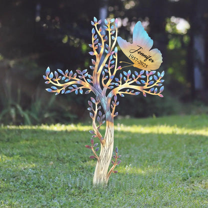 Personalized Memorial Butterfly Metal Sign - Memorial Gift Idea For Family Member