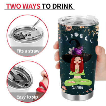 Custom Personalized Namaste Witch Tumbler - Halloween Gift Idea For Yoga Lover - Witch please,
I Manifested That Shit