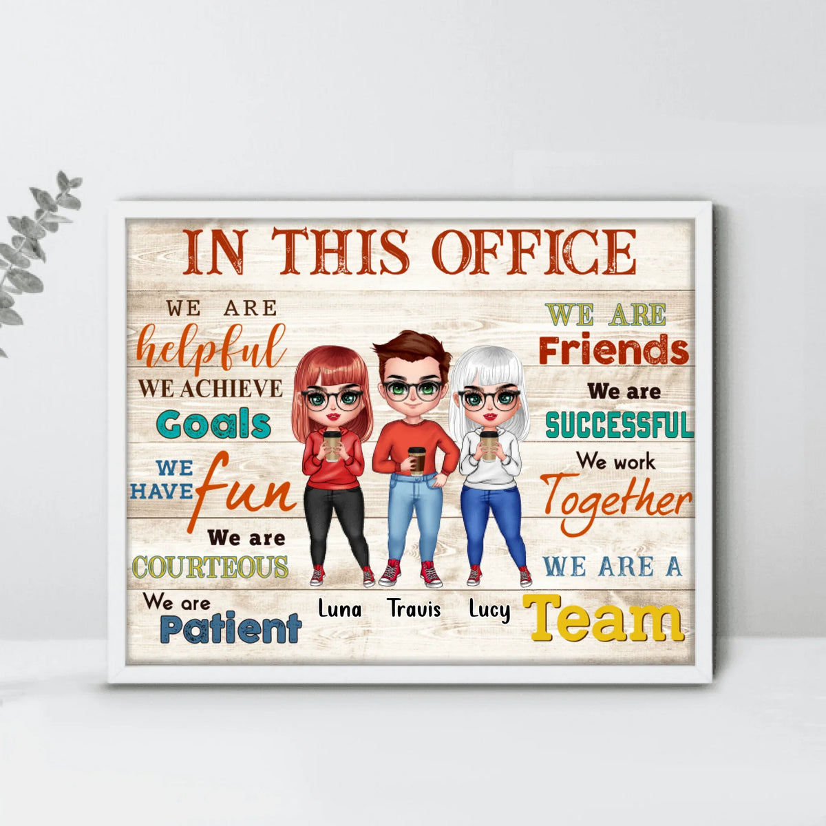 Personalized Office Poster - Up to 7 People - Gift Idea For Co-worker - In This Office