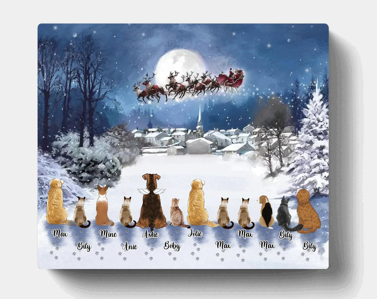 Personalized Christmas Pet Canvas - Up to 7 Pets - Best Gift For Christmas And Dog Lovers/Cat Lovers - TT1FV8
