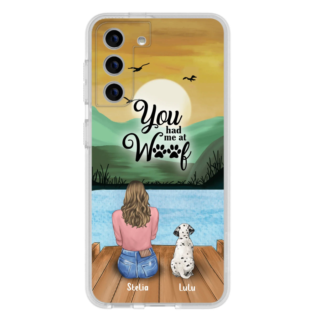 Custom Personalized Dog Mom Phone Case - Gifts For Dog Lover With Upto 4 Dogs - You Had Me At Woof
