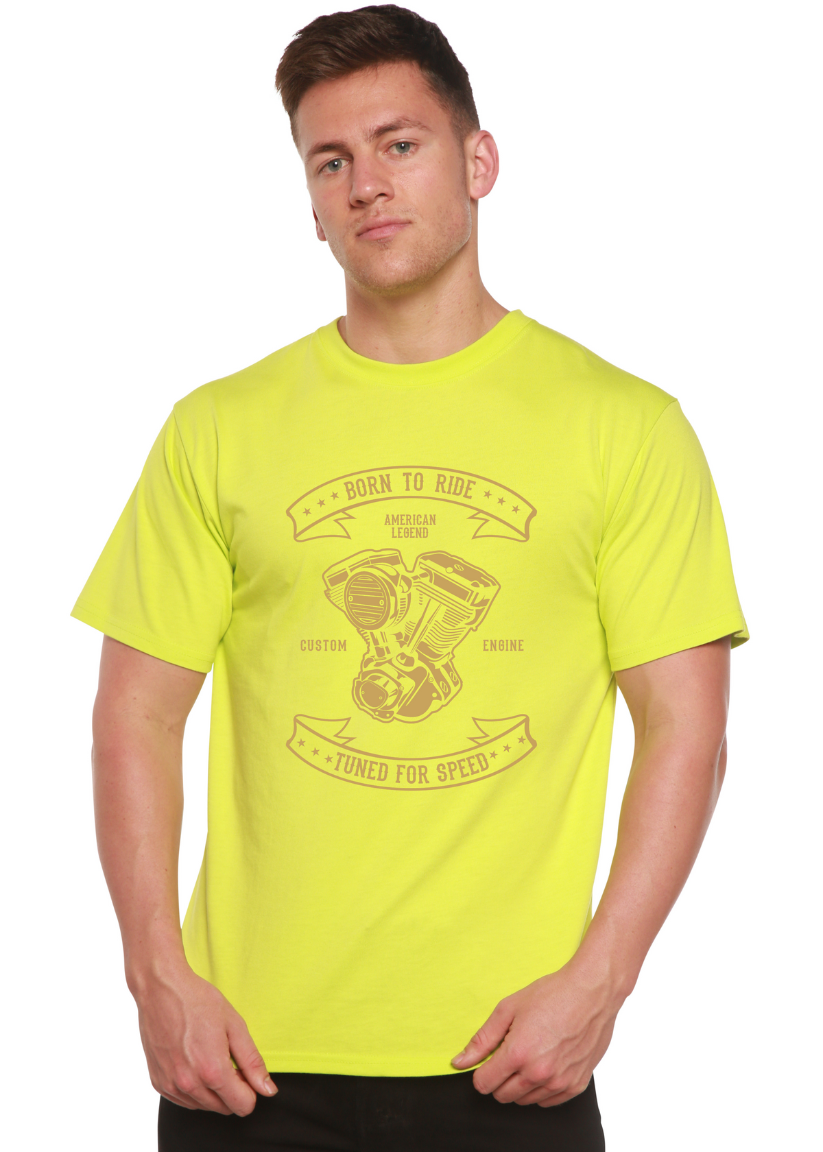 Born To Ride Men's Bamboo Viscose/Organic Cotton Short Sleeve Graphic T-Shirt