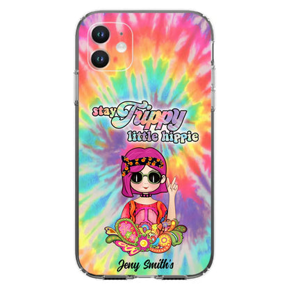 Personalized Hippie Phone Case - Stay Trippy Little Hippie - Case Phone For iPhone And Samsung