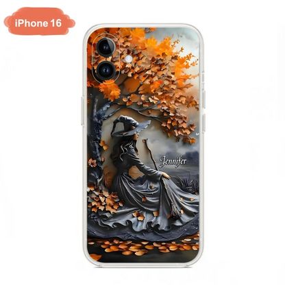 Custom Personalized Witch Broom Phone Case - Halloween/ Birthday Gift Idea For Yourself, Women, Witch Lovers - Case For iPhone/ Samsung