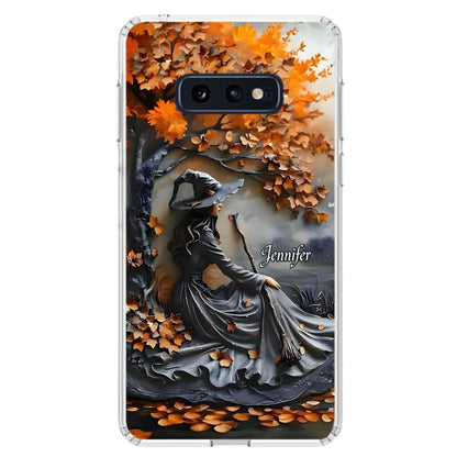 Custom Personalized Witch Broom Phone Case - Halloween/ Birthday Gift Idea For Yourself, Women, Witch Lovers - Case For iPhone/ Samsung