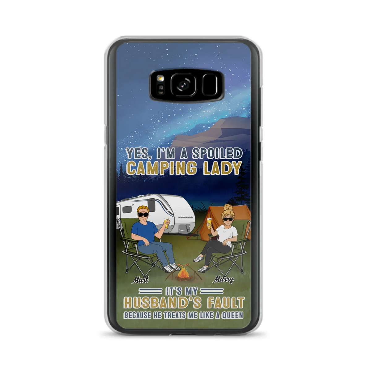 Custom Personalized Husband And Wife Camping Phone Case - Gift Idea For Camping Couple - Yes, I'm A Spoiled Camping Lady - Case For iPhone And Samsung