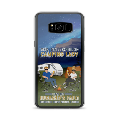 Custom Personalized Husband And Wife Camping Phone Case - Gift Idea For Camping Couple - Yes, I'm A Spoiled Camping Lady - Case For iPhone And Samsung