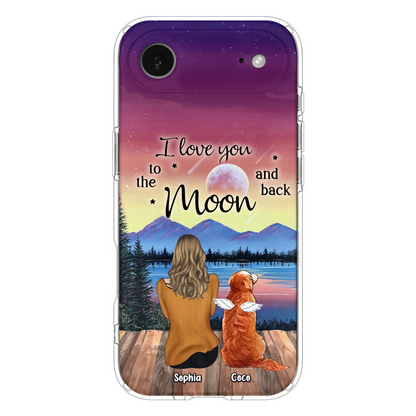 Custom Personalized Pet Mom/ Dad Phone Case - Gift Idea For Dog/ Cat/ Rabbit Lovers - Case For iPhone/ Samsung - I Love You To The Moon & Back