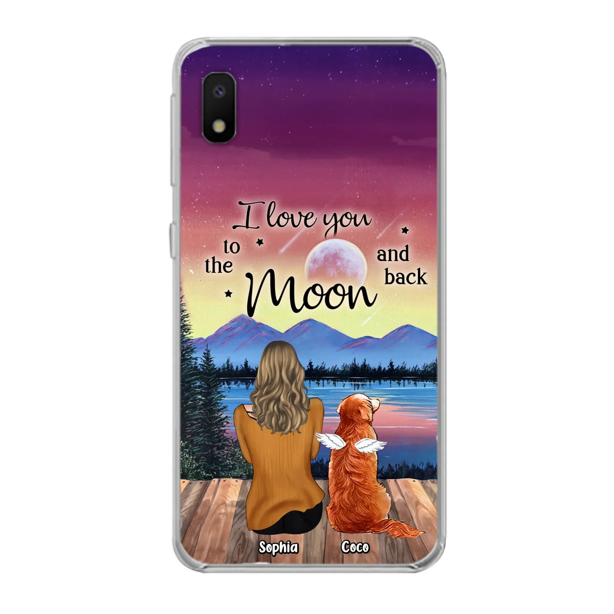 Custom Personalized Pet Mom/ Dad Phone Case - Gift Idea For Dog/ Cat/ Rabbit Lovers - Case For iPhone/ Samsung - I Love You To The Moon & Back