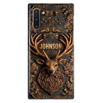 Custom Personalized Deer Hunting 3D Printed Effect Phone Case - Gift Idea For Hunting Lover - Case For iPhone/ Samsung