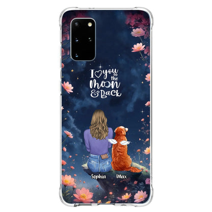 Custom Personalized Pet Phone Case - Gift Idea For Dog/ Cat/ Rabbit Owner - Case For iPhone/ Samsung - I Love You To The Moon & Back