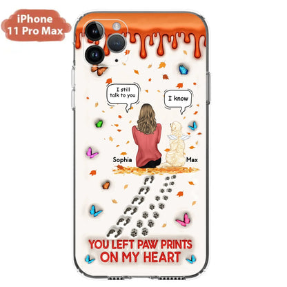 Custom Personalized Memorial Dog Phone Case - Memorial Gift Idea For Pet Lover - Case For iPhone/ Samsung - You Left Paw Prints On My Heart
