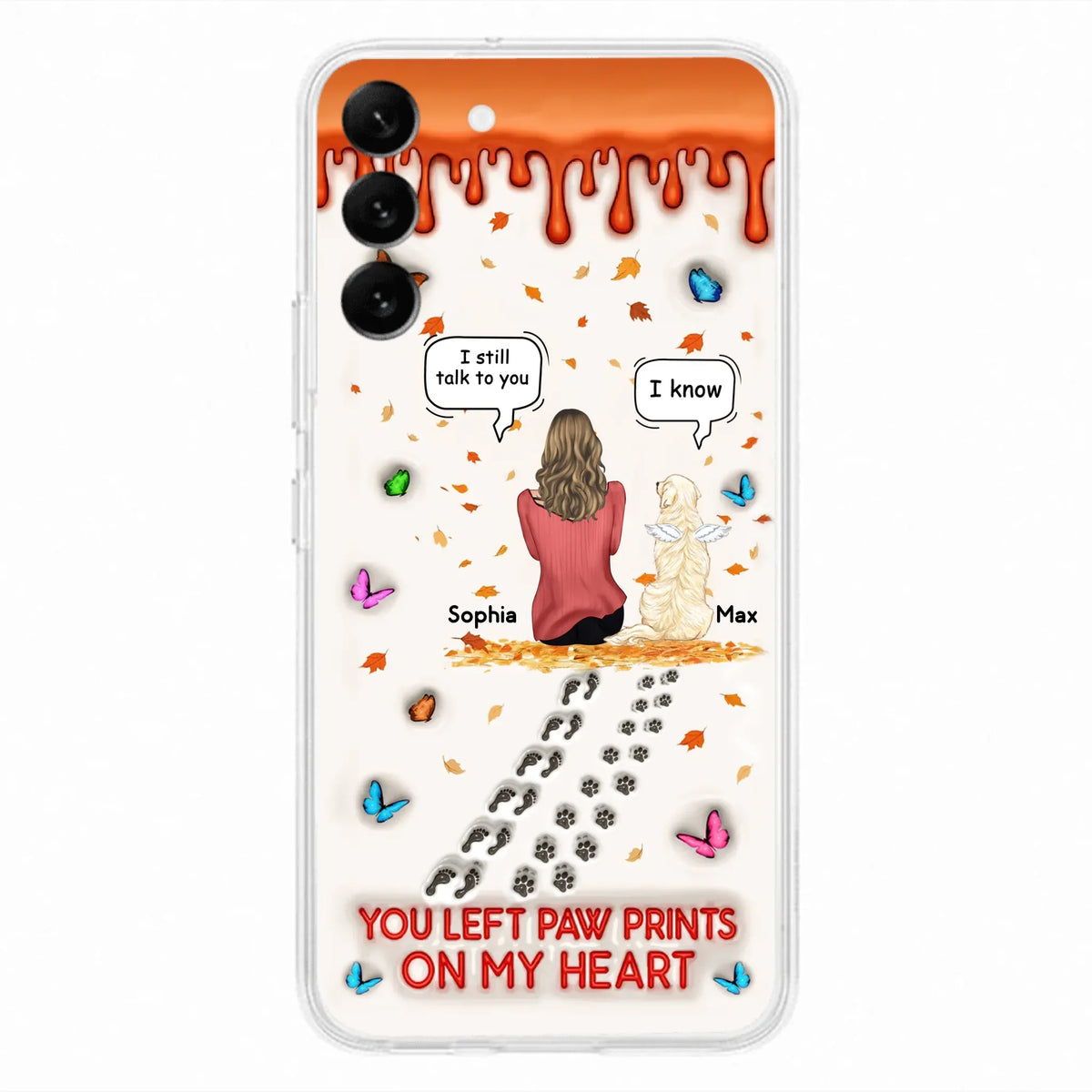 Custom Personalized Memorial Dog Phone Case - Memorial Gift Idea For Pet Lover - Case For iPhone/ Samsung - You Left Paw Prints On My Heart