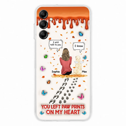 Custom Personalized Memorial Dog Phone Case - Memorial Gift Idea For Pet Lover - Case For iPhone/ Samsung - You Left Paw Prints On My Heart