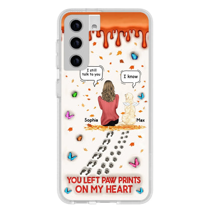Custom Personalized Memorial Dog Phone Case - Memorial Gift Idea For Pet Lover - Case For iPhone/ Samsung - You Left Paw Prints On My Heart