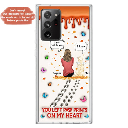 Custom Personalized Memorial Dog Phone Case - Memorial Gift Idea For Pet Lover - Case For iPhone/ Samsung - You Left Paw Prints On My Heart