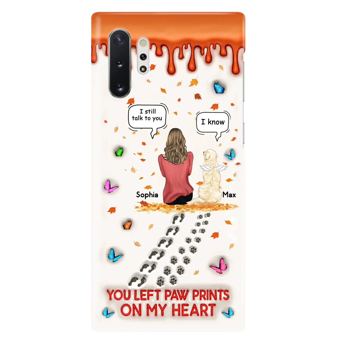 Custom Personalized Memorial Dog Phone Case - Memorial Gift Idea For Pet Lover - Case For iPhone/ Samsung - You Left Paw Prints On My Heart