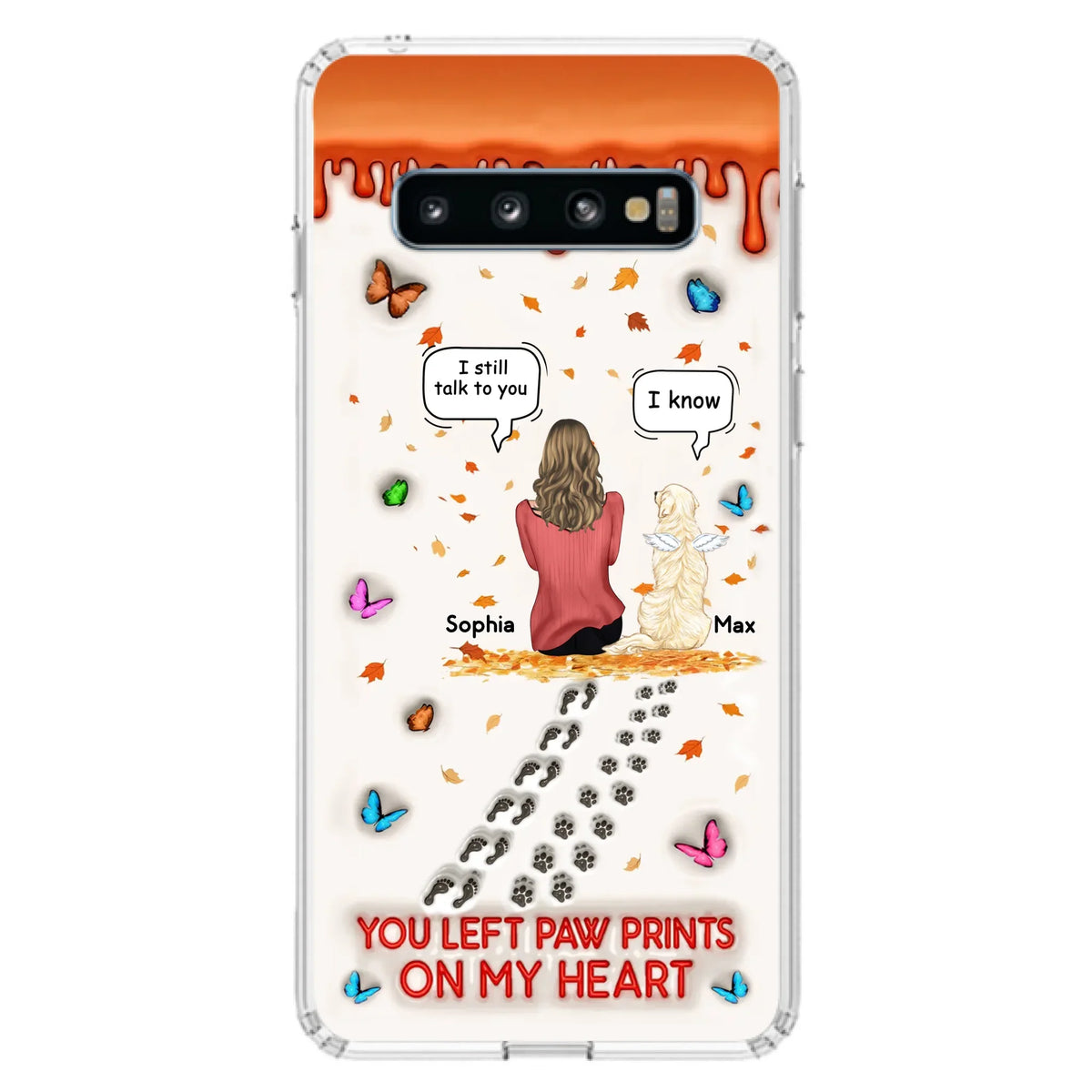 Custom Personalized Memorial Dog Phone Case - Memorial Gift Idea For Pet Lover - Case For iPhone/ Samsung - You Left Paw Prints On My Heart