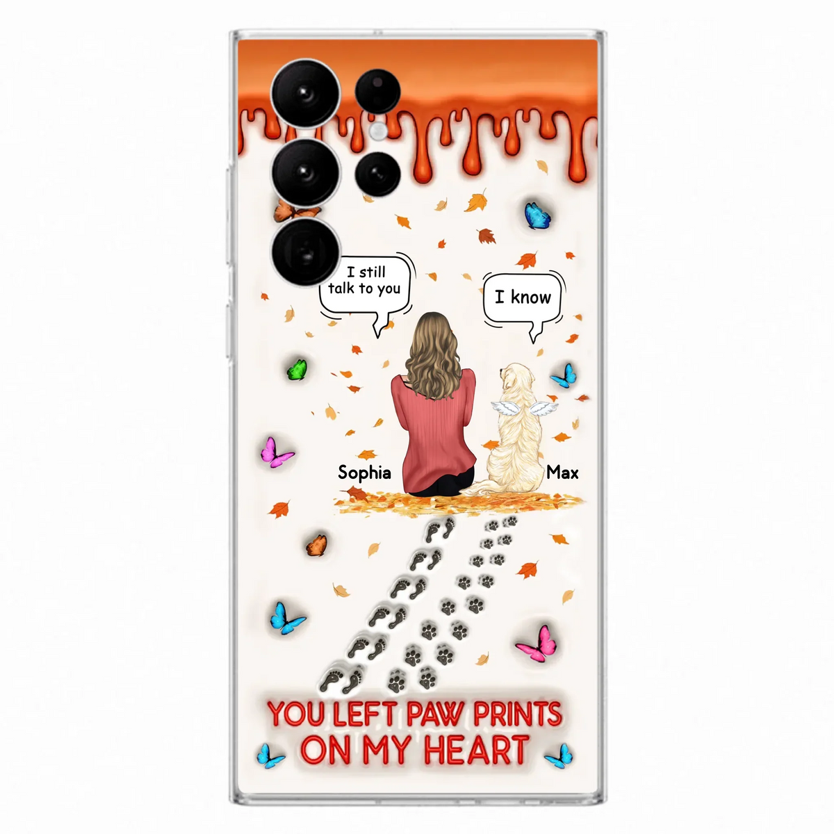 Custom Personalized Memorial Dog Phone Case - Memorial Gift Idea For Pet Lover - Case For iPhone/ Samsung - You Left Paw Prints On My Heart