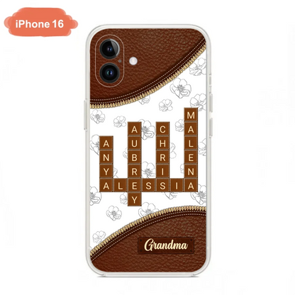 Custom Personalized Grandma Crossword iPhone/ Samsung Case - Gift Idea For Christmas/ Grandma
