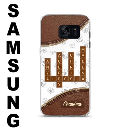 Custom Personalized Grandma Crossword iPhone/ Samsung Case - Gift Idea For Christmas/ Grandma