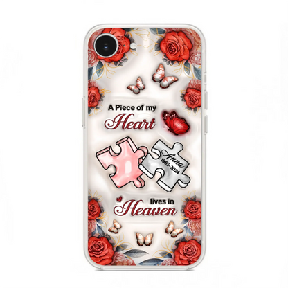 Custom Personalized Memorial Phone Case - Memorial Gift Idea - Case For iPhone/ Samsung - A Piece Of My Heart Lives In Heaven