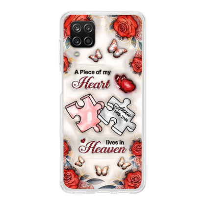 Custom Personalized Memorial Phone Case - Memorial Gift Idea - Case For iPhone/ Samsung - A Piece Of My Heart Lives In Heaven