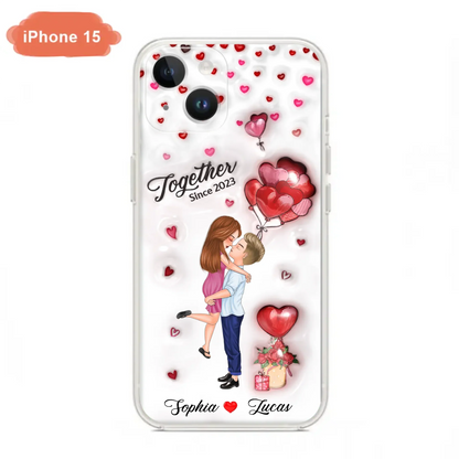 Custom Personalized Couple 3D Phone Case - Gift Idea For Couple - Case For iPhone/ Samsung - Together Since