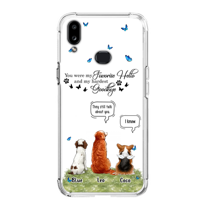 Custom Personalized Pet Phone Case - Memorial Gift Idea For Dog/ Cat Lover - You Were My Favorite Hello - Case For iPhone/Samsung