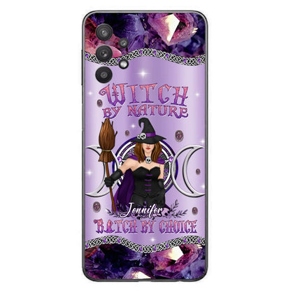 Custom Personalized Sparkling Witch Phone Case - Halloween Gift Idea - Witch By Birth - Case For iPhone/ Samsung