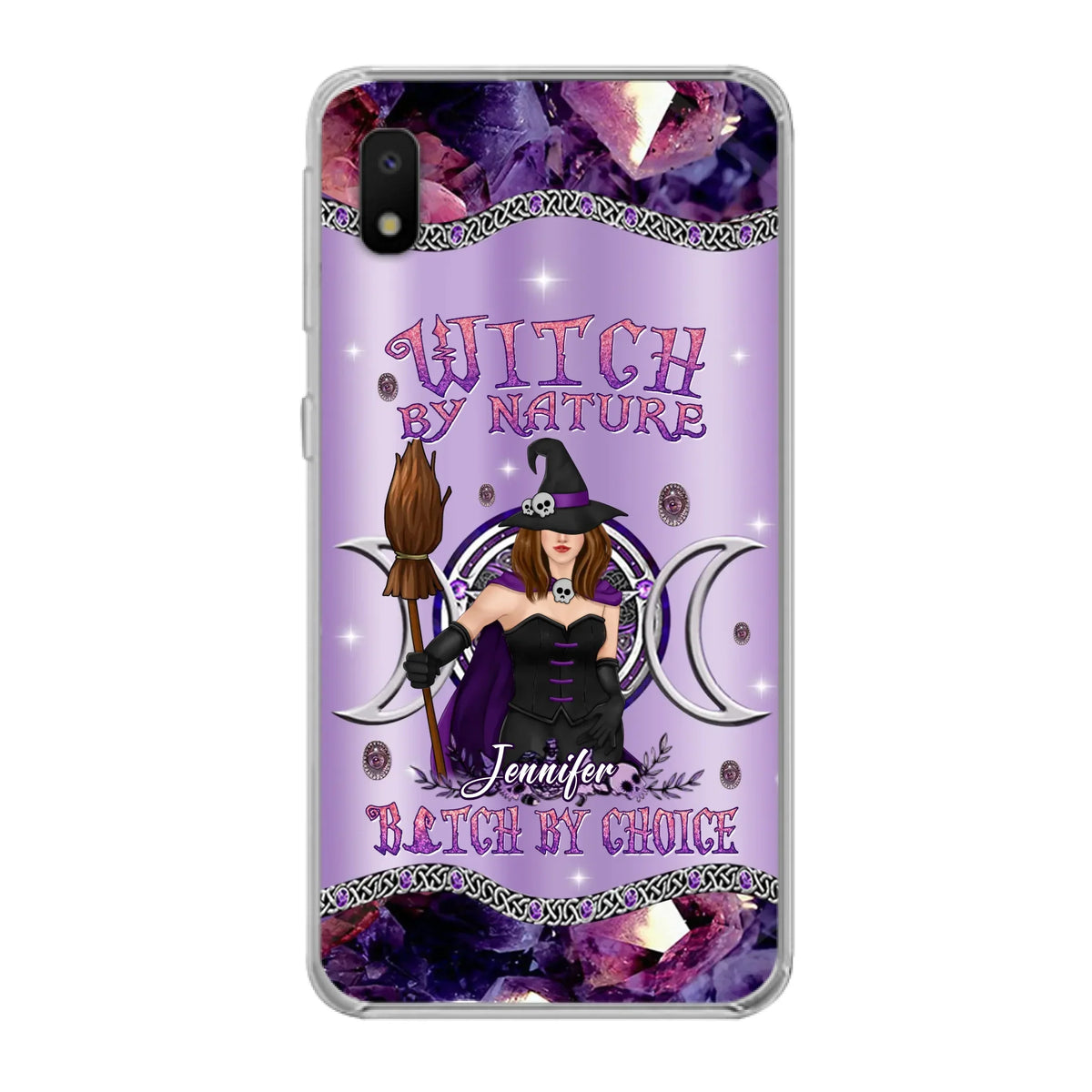 Custom Personalized Sparkling Witch Phone Case - Halloween Gift Idea - Witch By Birth - Case For iPhone/ Samsung