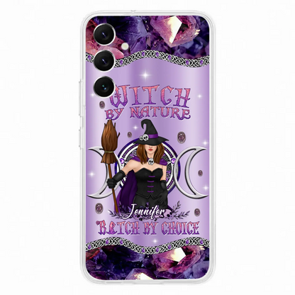 Custom Personalized Sparkling Witch Phone Case - Halloween Gift Idea - Witch By Birth - Case For iPhone/ Samsung