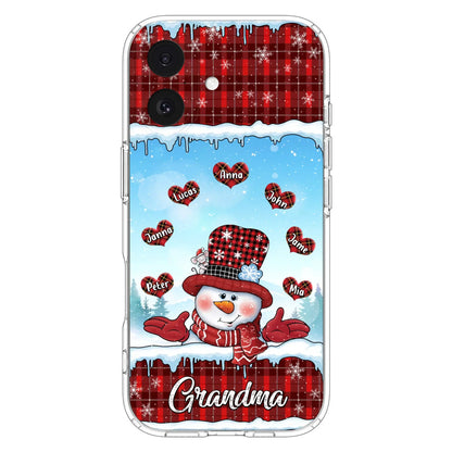 Custom Personalized Grandma Children Phone Case - Christmas Gift For Grandma/ Mom - Upto 7 Kids - Case For iPhone/ Samsung