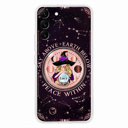 Custom Personalized Witch Phone Case - Gift Idea For Witch Lover - Sky Above Earth Below Peace Within - Case for iPhone/ Samsung