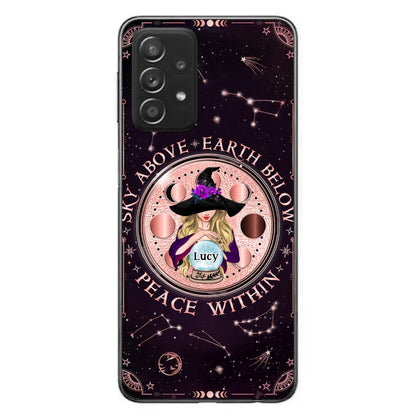 Custom Personalized Witch Phone Case - Gift Idea For Witch Lover - Sky Above Earth Below Peace Within - Case for iPhone/ Samsung
