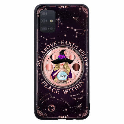 Custom Personalized Witch Phone Case - Gift Idea For Witch Lover - Sky Above Earth Below Peace Within - Case for iPhone/ Samsung