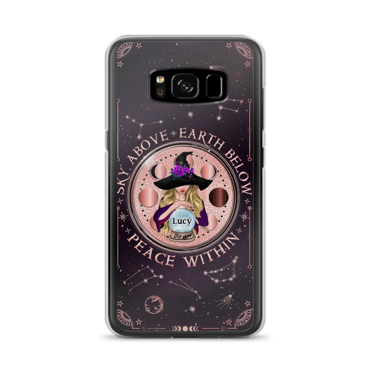 Custom Personalized Witch Phone Case - Gift Idea For Witch Lover - Sky Above Earth Below Peace Within - Case for iPhone/ Samsung
