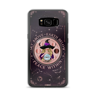Custom Personalized Witch Phone Case - Gift Idea For Witch Lover - Sky Above Earth Below Peace Within - Case for iPhone/ Samsung