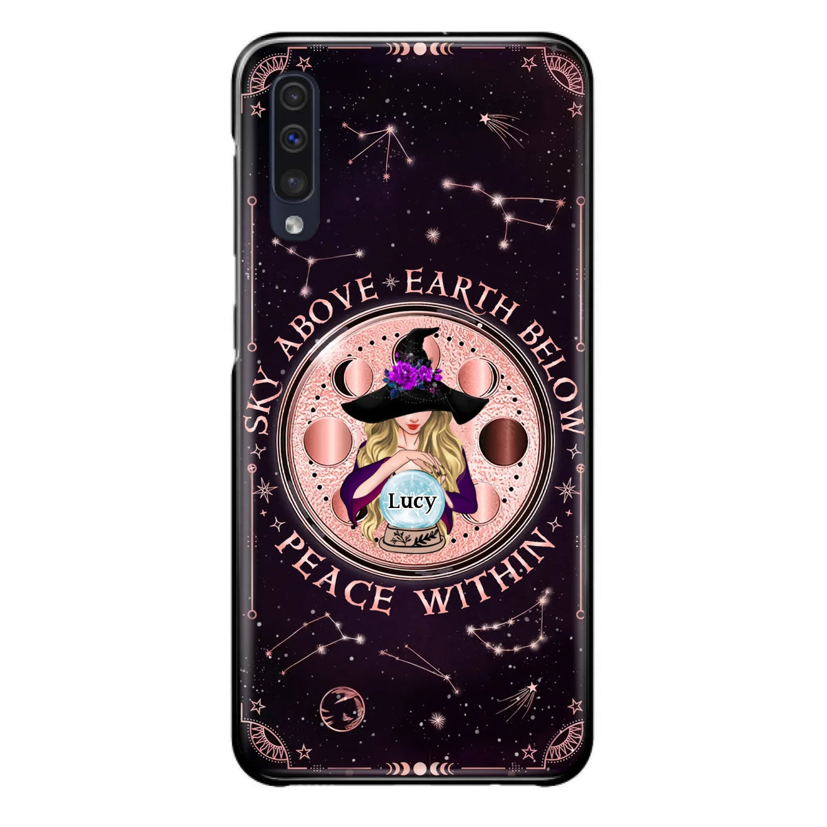 Custom Personalized Witch Phone Case - Gift Idea For Witch Lover - Sky Above Earth Below Peace Within - Case for iPhone/ Samsung