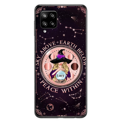 Custom Personalized Witch Phone Case - Gift Idea For Witch Lover - Sky Above Earth Below Peace Within - Case for iPhone/ Samsung