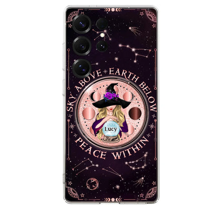 Custom Personalized Witch Phone Case - Gift Idea For Witch Lover - Sky Above Earth Below Peace Within - Case for iPhone/ Samsung