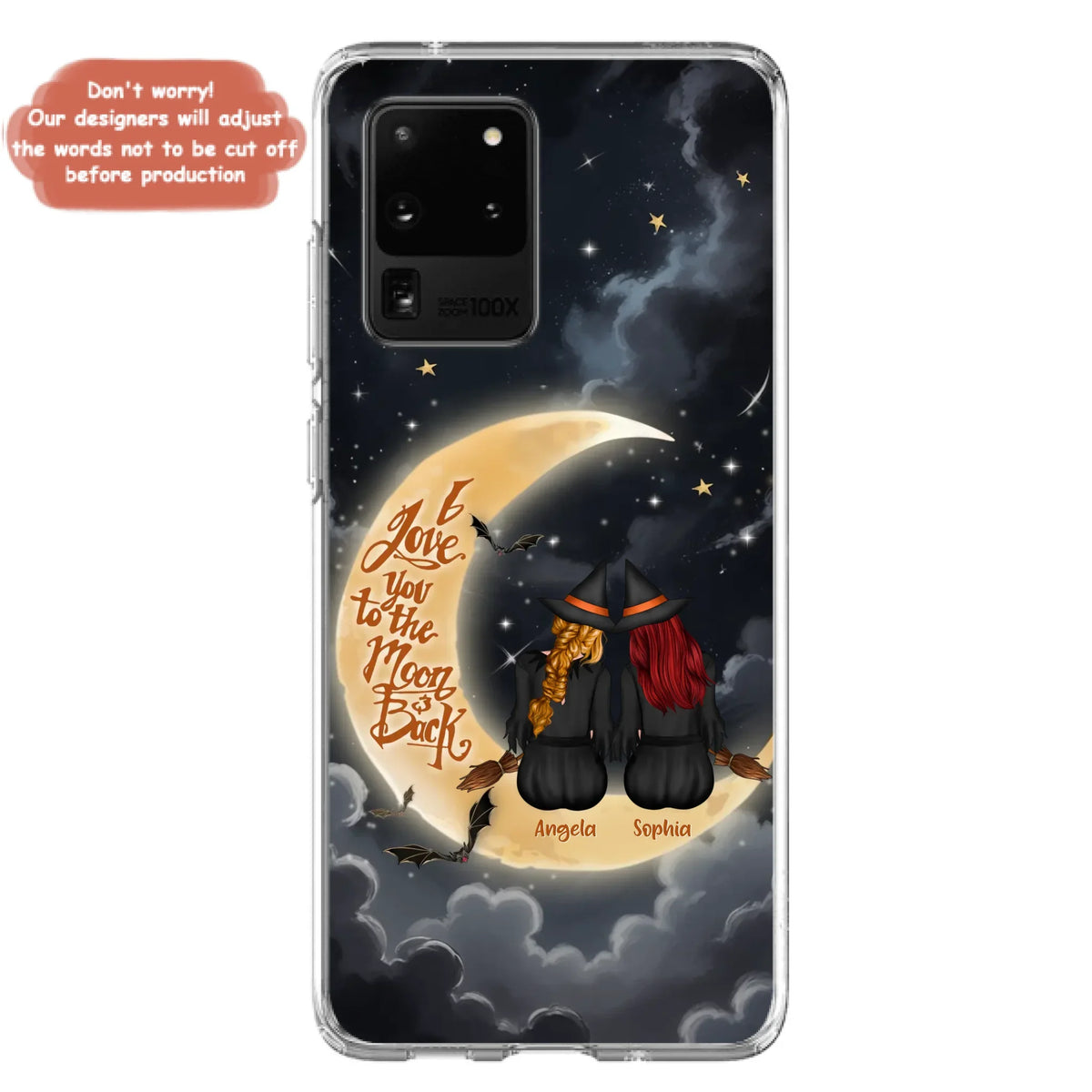 Custom Personalized Witches Phone Case For iPhone/ Samsung - Gift Idea For Friend -Memorial Gift - I Love You To The Moon & Back