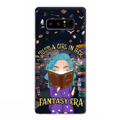 Custom Personalized Reading Book Phone Case - Gift Idea For Book Lovers - Just A Girl In Her Fantasy Era - Case For iPhone/ Samsung