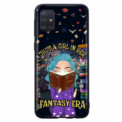 Custom Personalized Reading Book Phone Case - Gift Idea For Book Lovers - Just A Girl In Her Fantasy Era - Case For iPhone/ Samsung