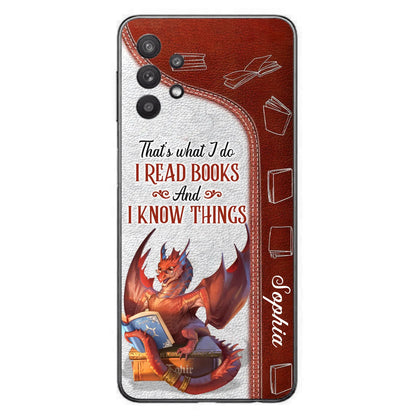 Custom Personalized Red Book Dragon Phone Case - Gift Idea For Book Lovers - That's What I Do I Read Books And I Know Things - Case For iPhone/ Samsung
